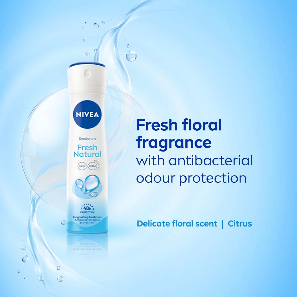 NIVEA Women Fresh Natural Deodorant Spray, 150Ml (Pack of 3)