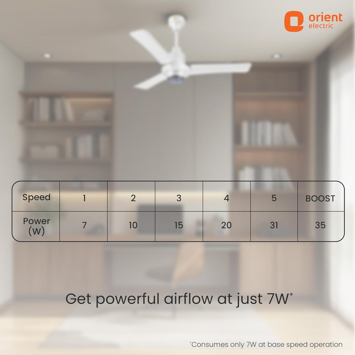 Orient Electric I Tome Pro 900 mm BLDC Ceiling Fan with Remote | BEE 5-star rated Energy Saving Fan | 3-year warranty by Orient | (White)