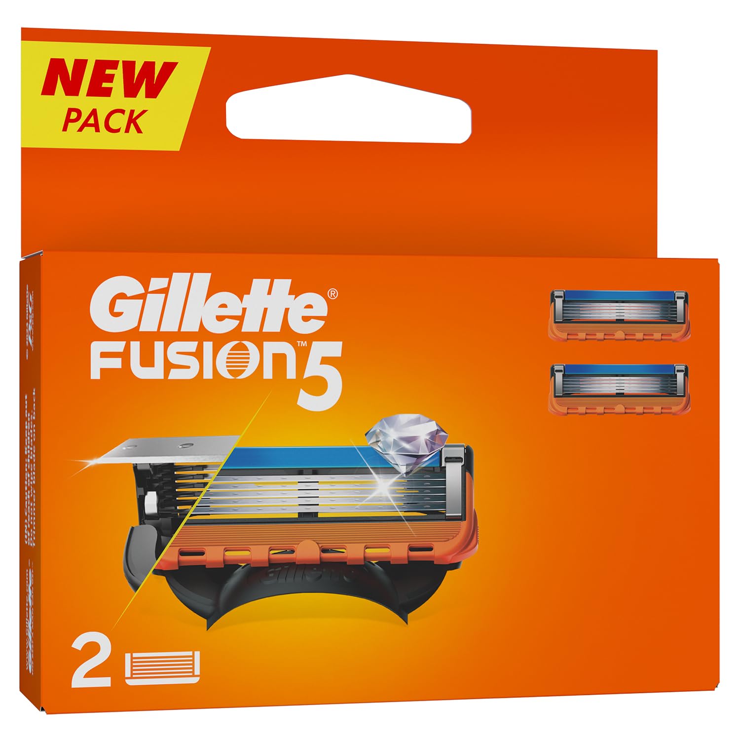 Gillette Fusion Shaving 5-Bladed Cartridges, Pack of 2