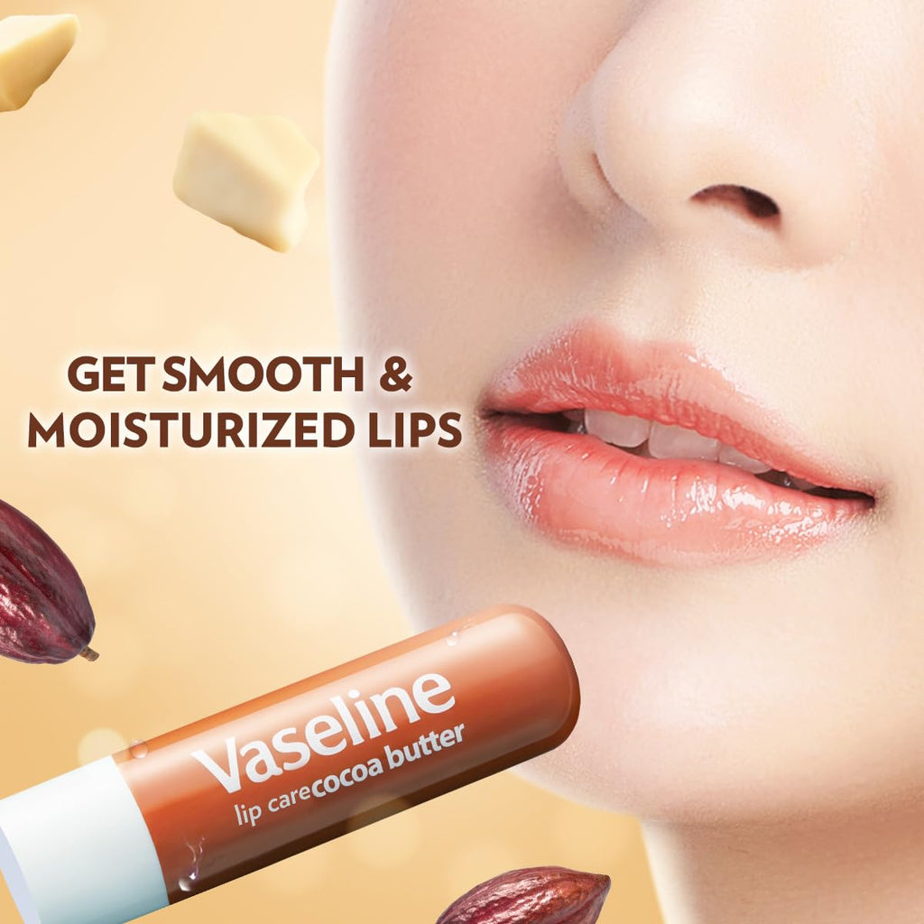 Vaseline Lip Care Cocoa Butter Lip Balm Stick 4.8g (Pack of 2)