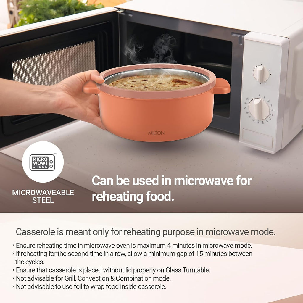 MILTON Micronova Jr. Gift Set Inner Stainless Steel Casserole, Set of 3 (380 ml, 775 ml, 1345 ml)