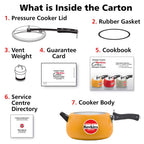 Hawkins Ceramic- Coated Contura 5L Mustard Yellow Aluminium Inner Lid Pressure Cooker