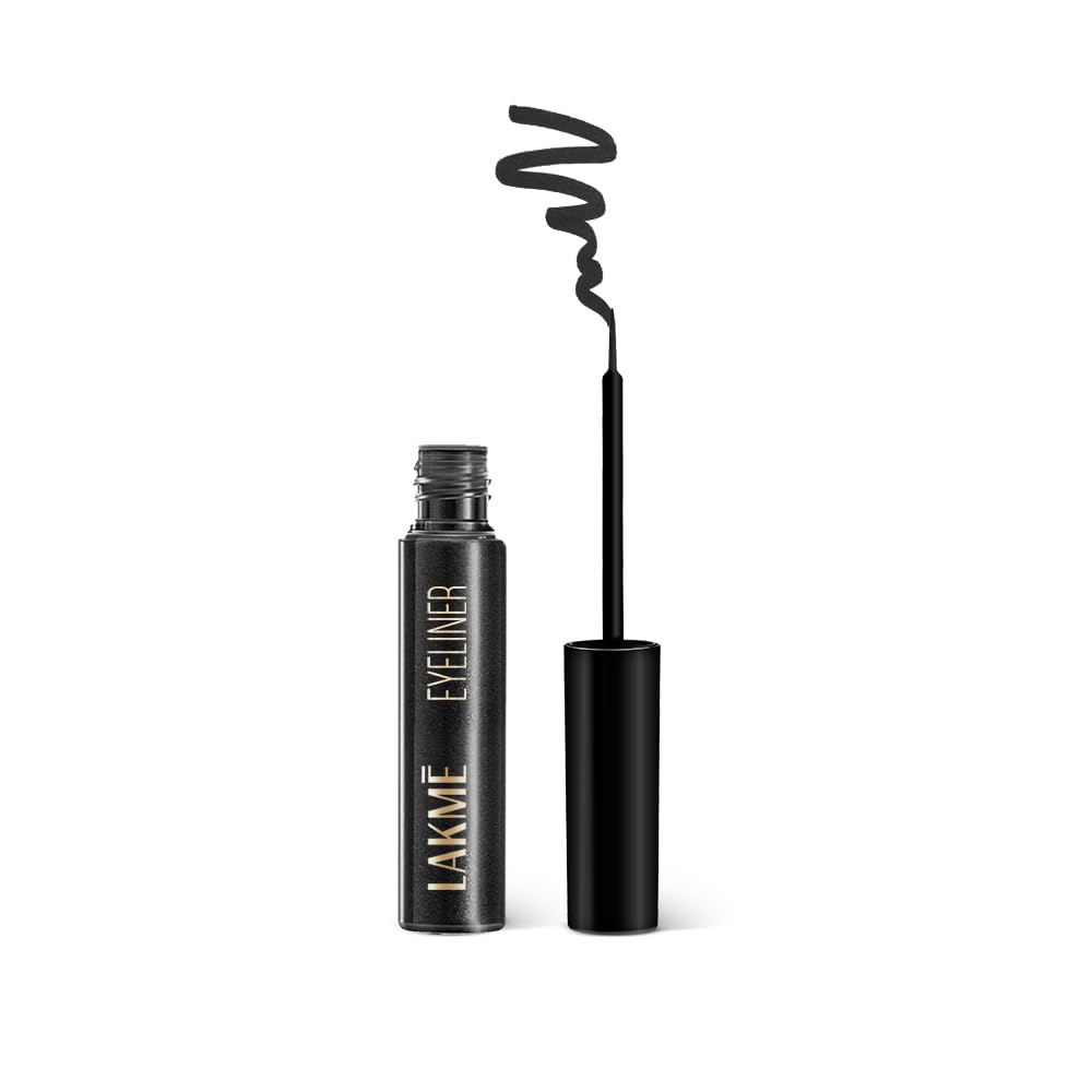 Lakme Unreal Precision Liquid Eye Liner Long Lasting Matte & Shimmer Finish, Lightweight & Smudgeproof Eye Liner, Black, 4.5ml