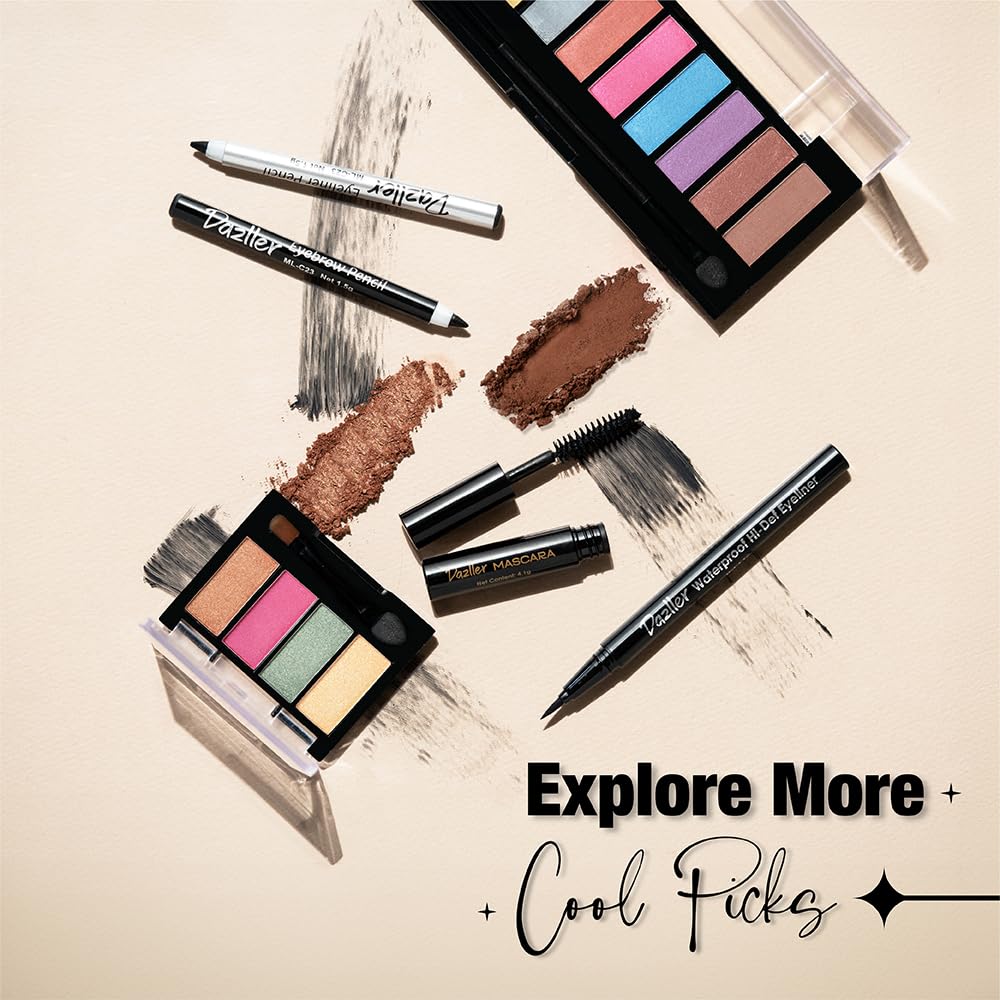 Dazller Hi-Def Eyeliner duo|Velvet Matte|Water-Resistant|Smudge-Proof|Long Stay|Single Stroke|Precise Application|Black+Black|2.2g, Gel