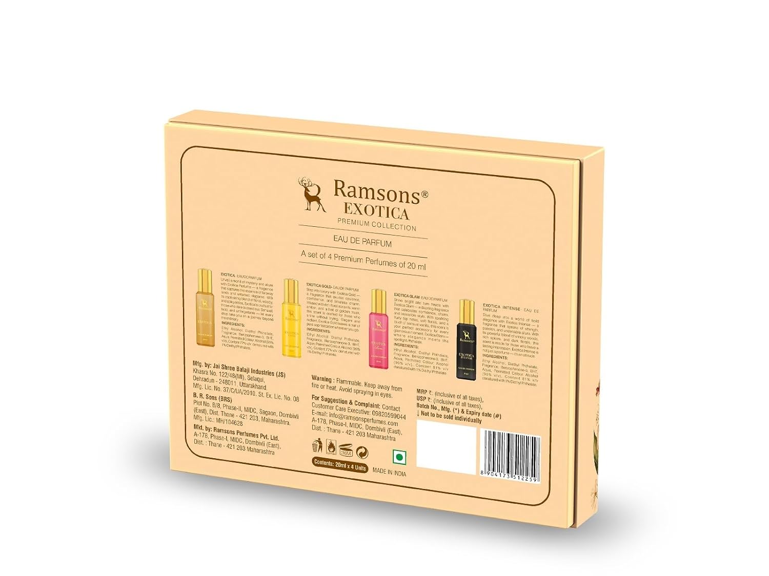 Ramsons Exotica Premium Collection - Pack of 4 (20ml Each) | Exotica Intense, Exotica Glam, Exotica & Exotica Gold Fragrance Combo for Women |...