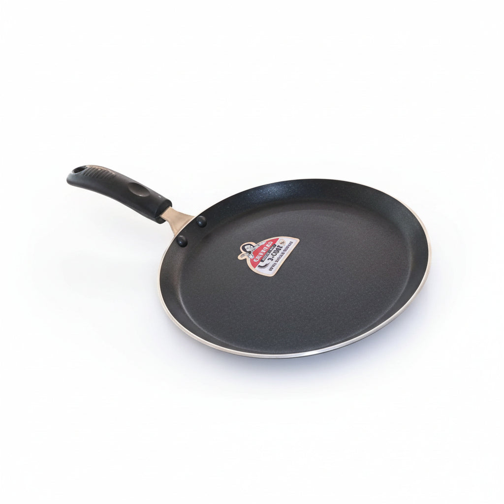 Crystal Aluminium Induction Base Non-Stick Flat Tawa, 280 Mm, Standard, Multicolor