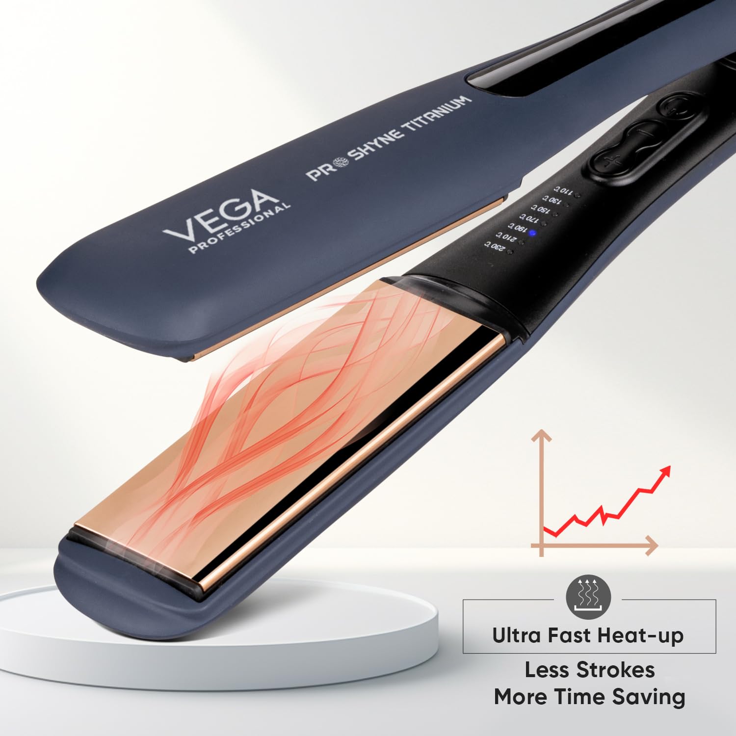 VEGA PROFESSIONAL Pro-Shine Titanium Hair Straightener with 38mm Wide
