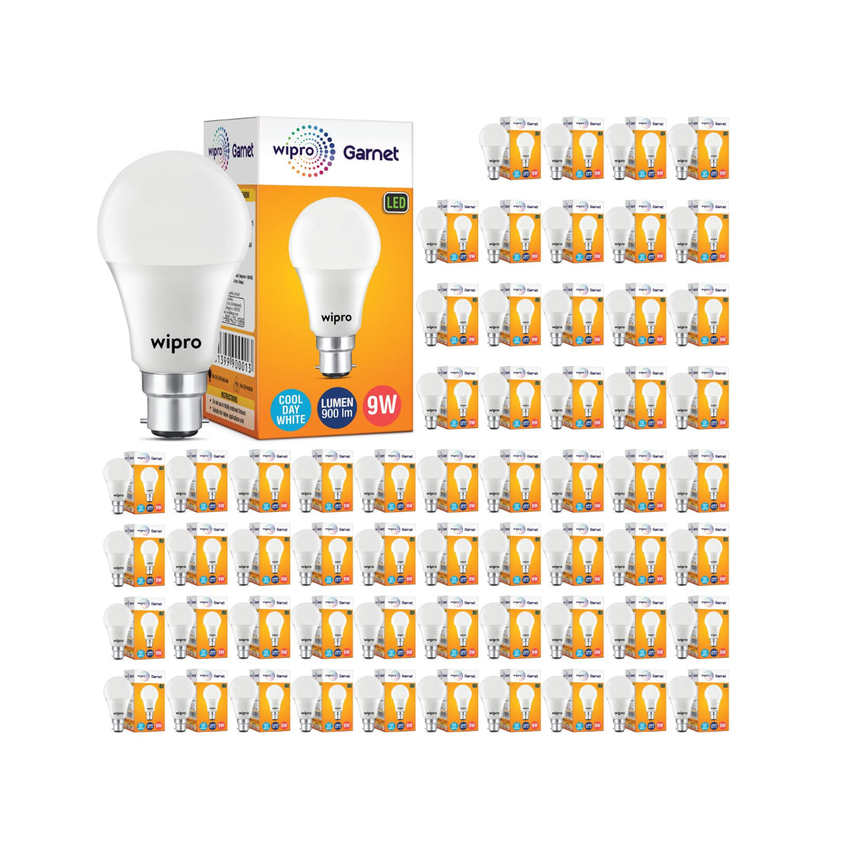 wipro Garnet 9W LED Bulb for Home & Office |Cool Day White (6500K) | B22 Base|220 Degree Light Coverage |4Kv Surge Protection |400V High Voltage...