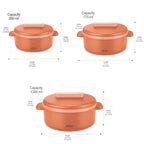 MILTON Micronova Jr. Gift Set Inner Stainless Steel Casserole, Set of 3 (380 ml, 775 ml, 1345 ml)