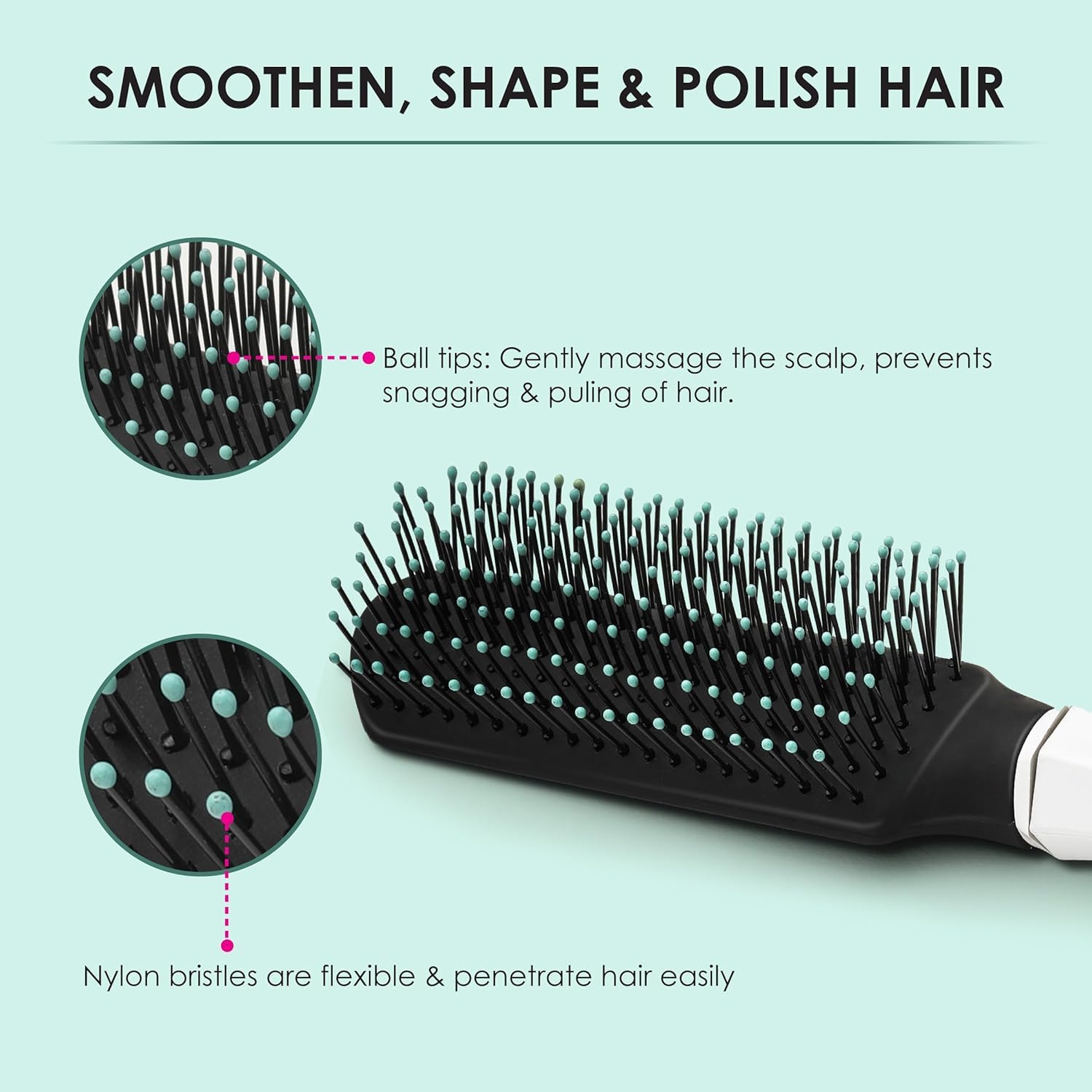 Agaro Classic Flat Hair Brush Classic Round Hair Brush