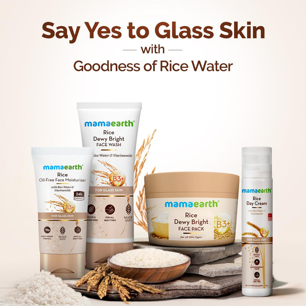 Mamaearth Rice Oil-Free Face Moisturizer With Rice Water & Niacinamide for Glass Skin - 150 g