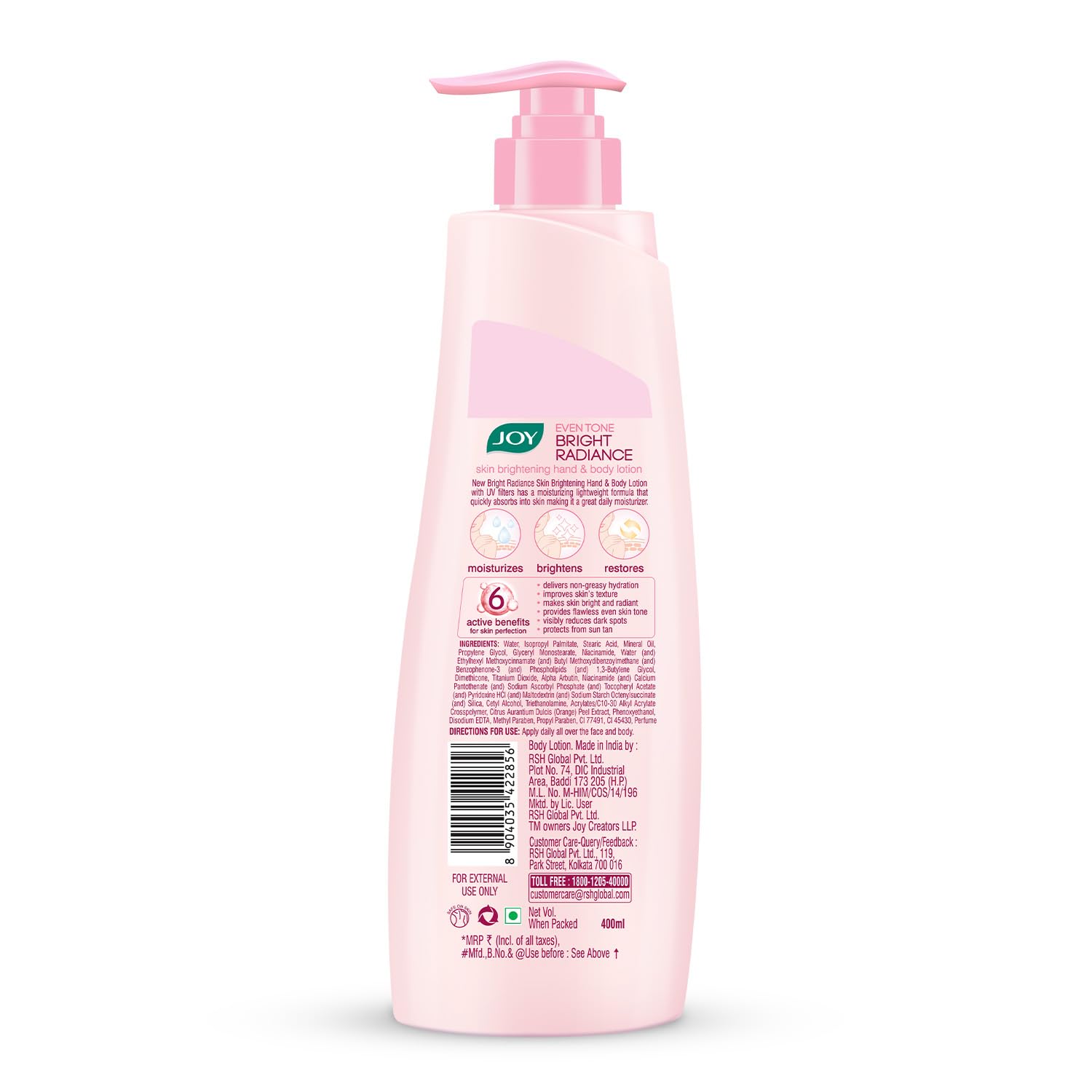 Joy Even Tone Bright Radiance Brightening Summer Body Lotion 400ml