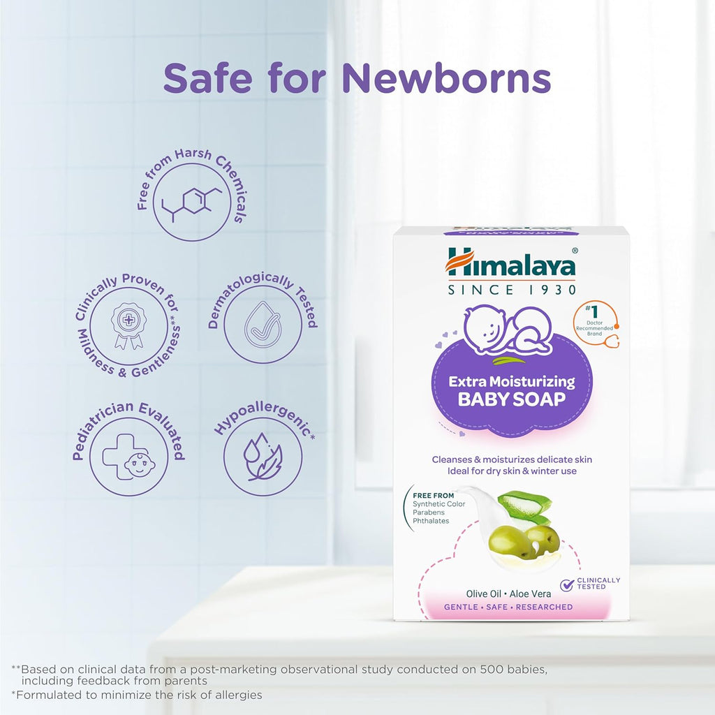 Himalaya Extra Moisturizing Baby Soap for Dry Skin - 75g