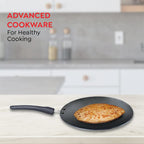 Prestige OMG DLX Concave Induction Base Non-Stick Aluminium Tawa, 250mm, Black