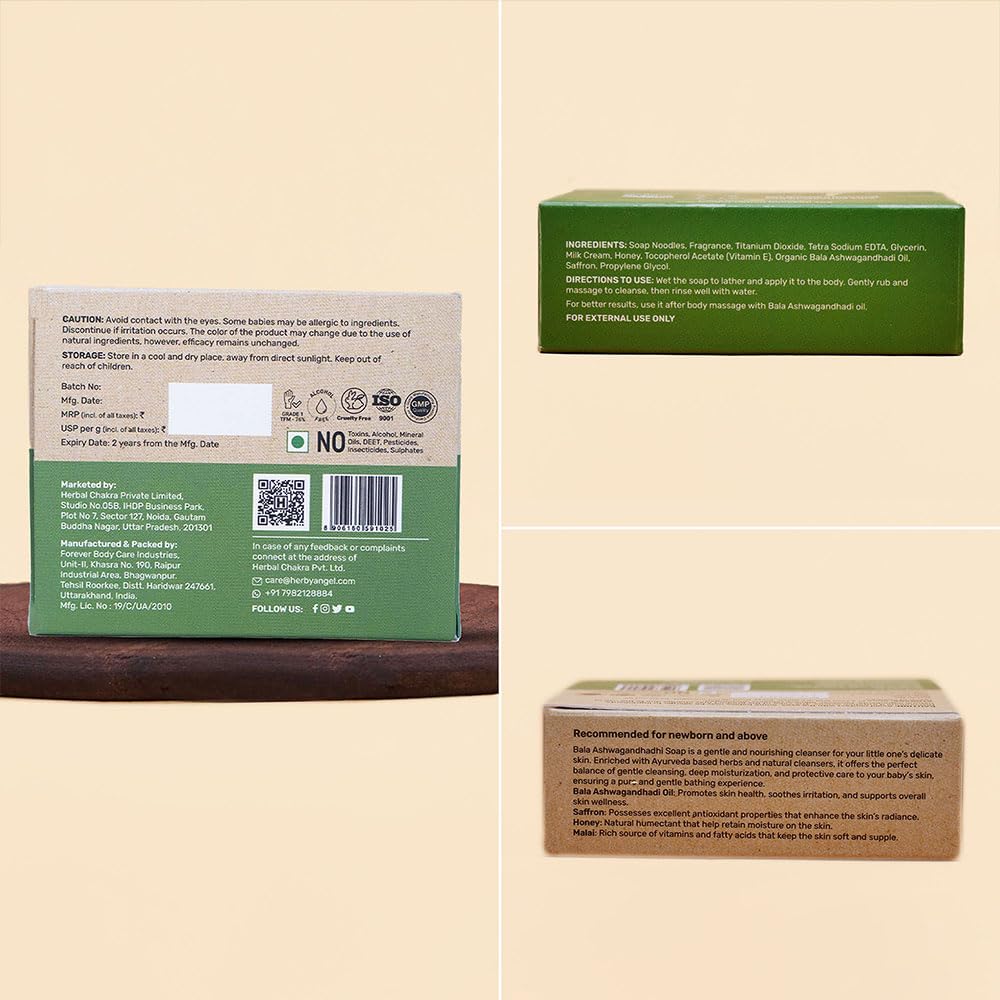 Natural Baby Soap with Tear-Free Formula, 75g (Pack of 3)