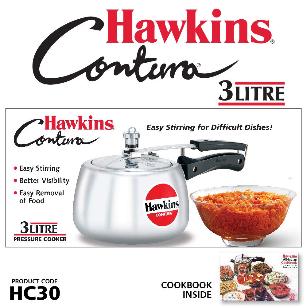 Hawkins Aluminium Pressure Cooker, 2L, 3L and 5L, Silver Combo