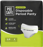 Pee Safe Comfort Period Panties | S-M | 4 Panties | 12 Hr Protection | Heavy Flow & Gushes, 360 Degree Leakage Protection, Seamless Fit, Super Soft,...
