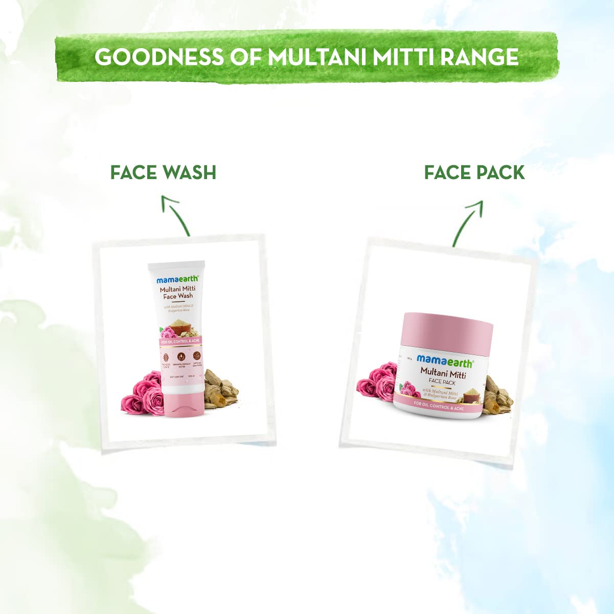 Mamaearth Multani Mitti Face Wash with Multani Mitti & Bulgarian Rose For Oil Control & Acne,100ml