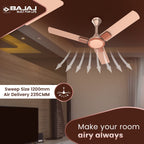 Bajaj Artisan 12S2 1200MM Ceiling Fans for Home | BEE-2 Star Rated Energy Efficient |