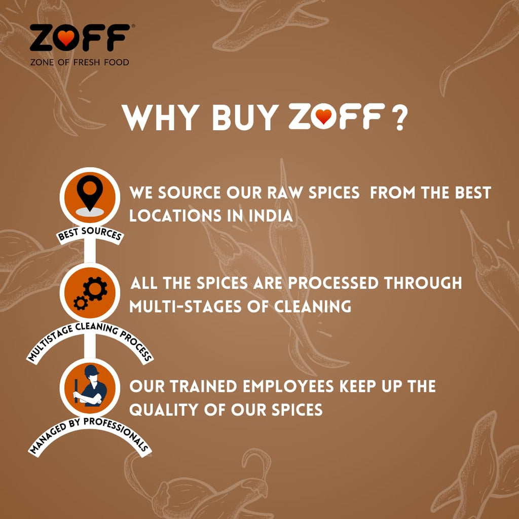 Zoff Red Chilly Whole - Sukhi Lal Mirch Whole - Natural & Hand-Picked - Net Weight – 500g