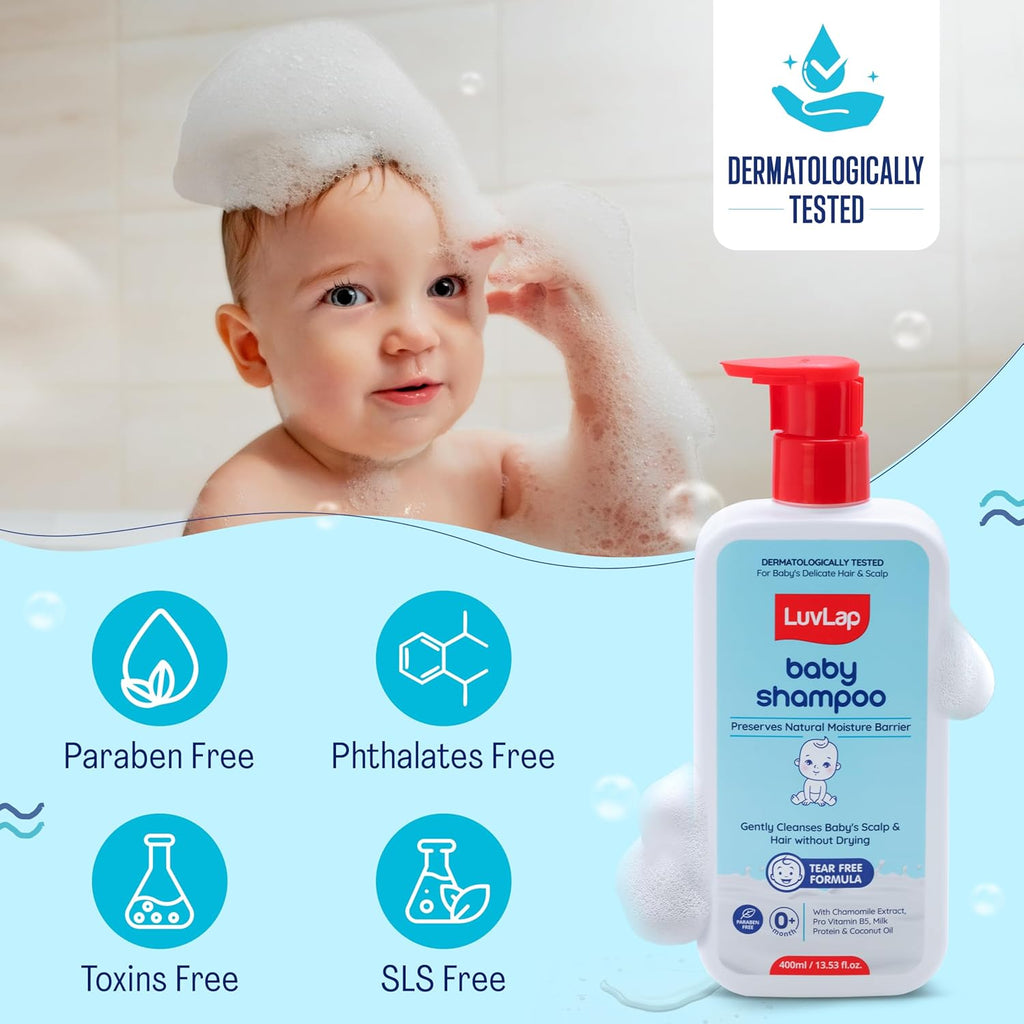 LuvLap Milky Soft Baby Shampoo - 400ml,