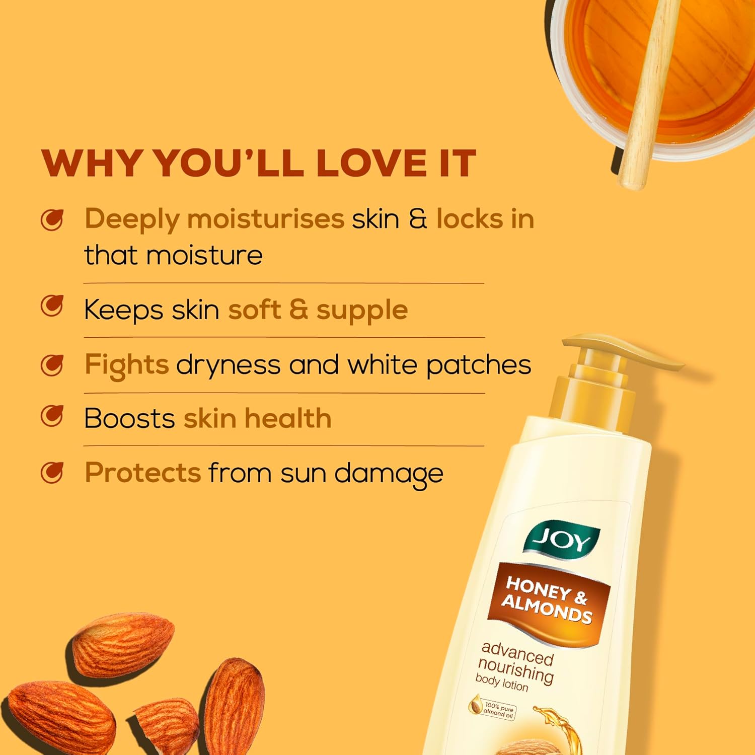 Joy Honey & Almonds Advanced Nourishing Lightweight Summer Body Lotion 500ml