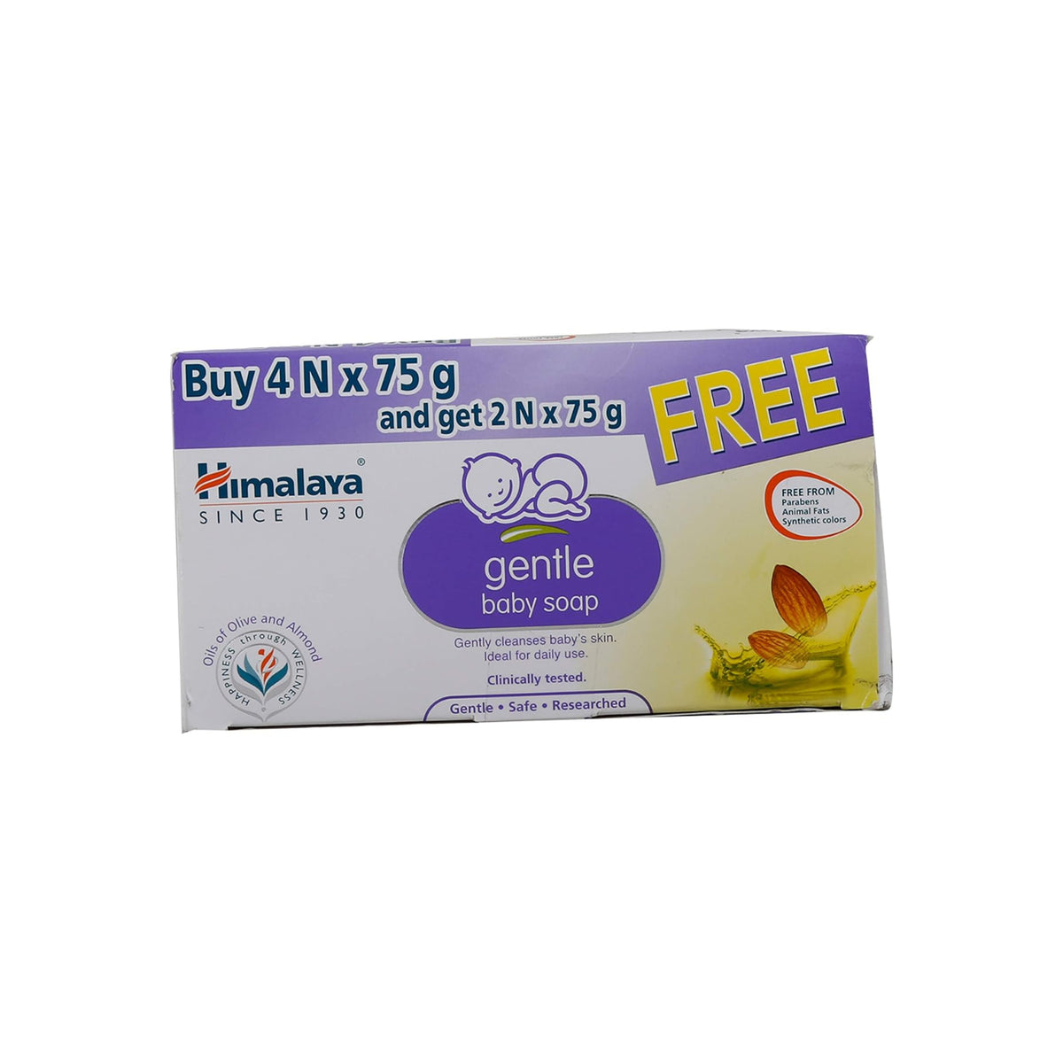 Himalaya Gentle Baby Soap (Buy 4 N X 75 g and get 2 N X 75 g Free)