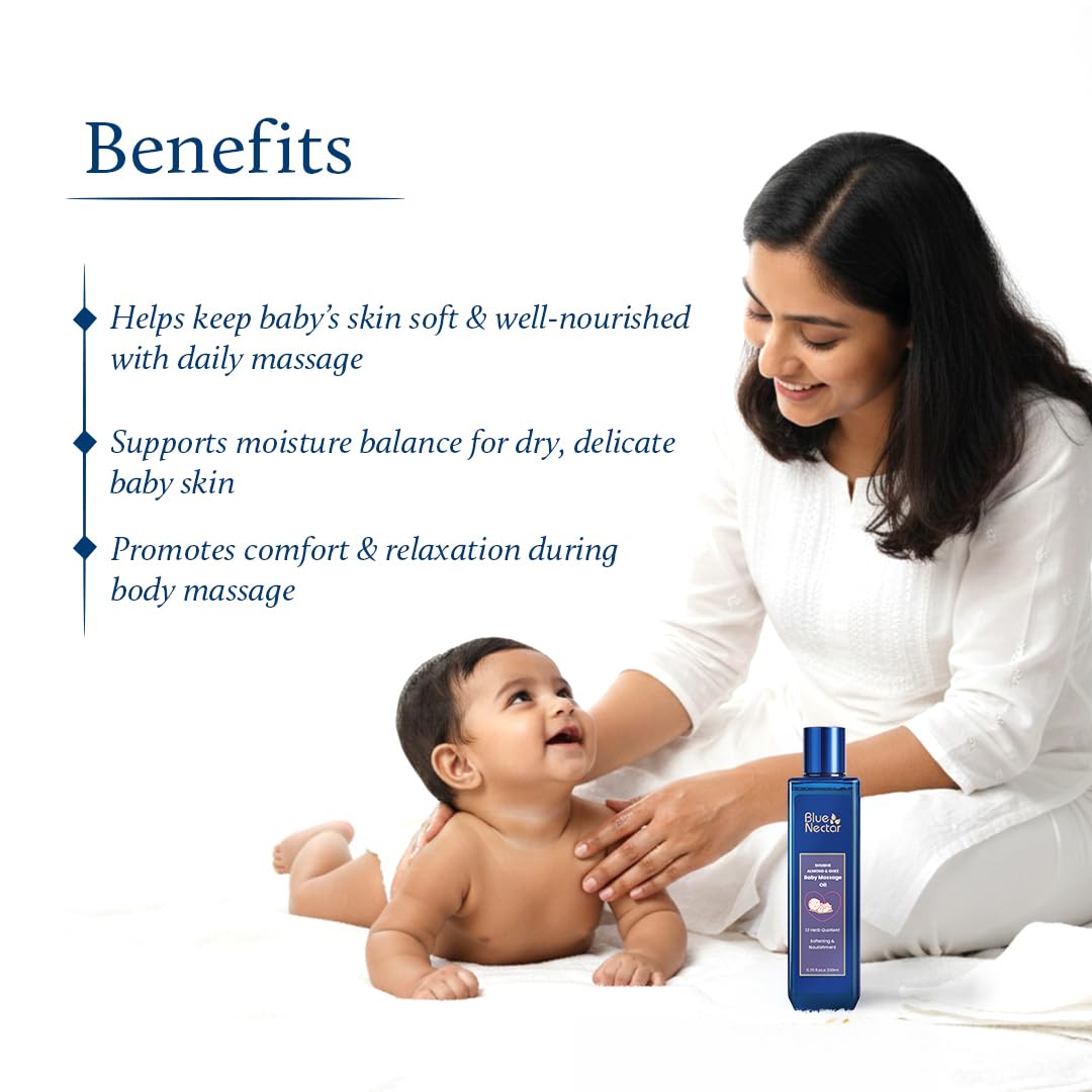 Blue Nectar Ayurvedic Baby Oil with Organic Ghee