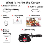 Hawkins 1.5 Litre Contura Black XT Pressure Cooker, Small Induction Cooker, Extra Thick Handi Cooker, Black (CXT15)