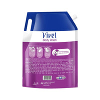 Vivel Fragrant Body Wash, Lavender & Almond Oil Shower Gel, 1300ml Supersaver XL Refill Pouch, Moisturizing Bodywash, Soft & Smooth Skin, Effective Cleansing, For Women & Men