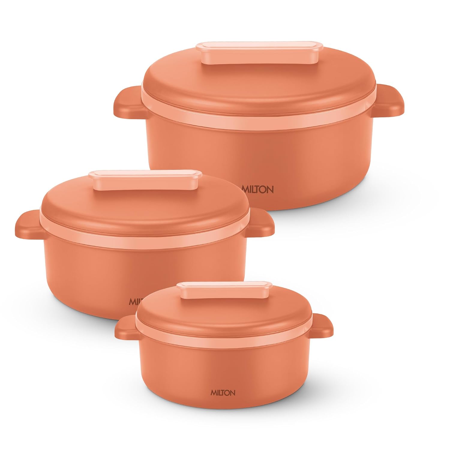 MILTON Micronova Jr. Gift Set Inner Stainless Steel Casserole, Set of 3 (380 ml, 775 ml, 1345 ml)