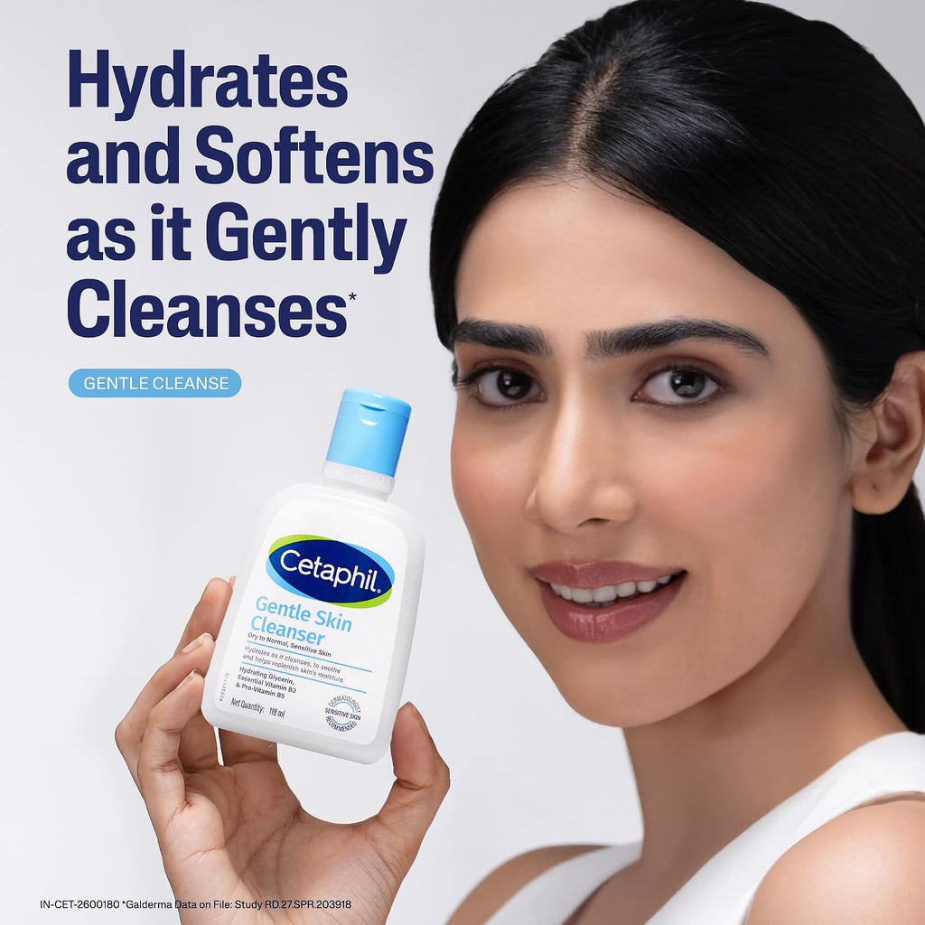 Cetaphil Travel Pack - Gentle Skin Essentials - Gentle Skin Facewash Cleanser 60ml and Moisturizing Lotion 60ml - Cleanser + Moisturizer Travel Essentials