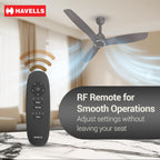 Havells Stealth Slim BLDC 1200 mm Ceiling Fan | Remote Controlled, High Air Delivery Fan | 5 Star Rated, Upto 50% Energy Saving, Reverse Rotation, 2 Year Brand Warranty | (Pack of 1, Stone Grey)