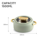 CELLO Castella Deluxe 1500 Insulated Steel Casserole Hot Box for Kitchen 1500 ml, Green |