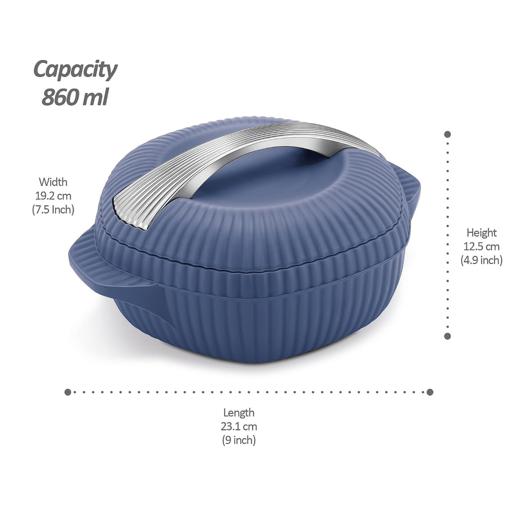 MILTON plastic Oyster 1000 PU Insulated Casserole, 860 ml, Royal Blue
