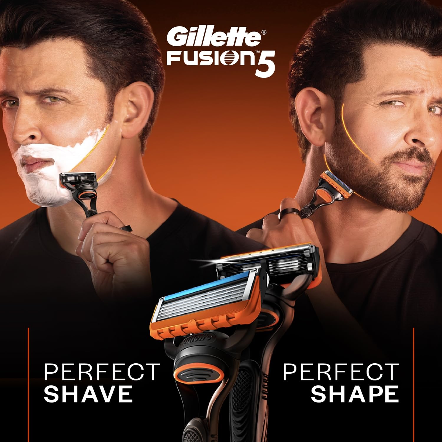 Gillette Fusion Shaving 5-Bladed Cartridges, Pack of 2