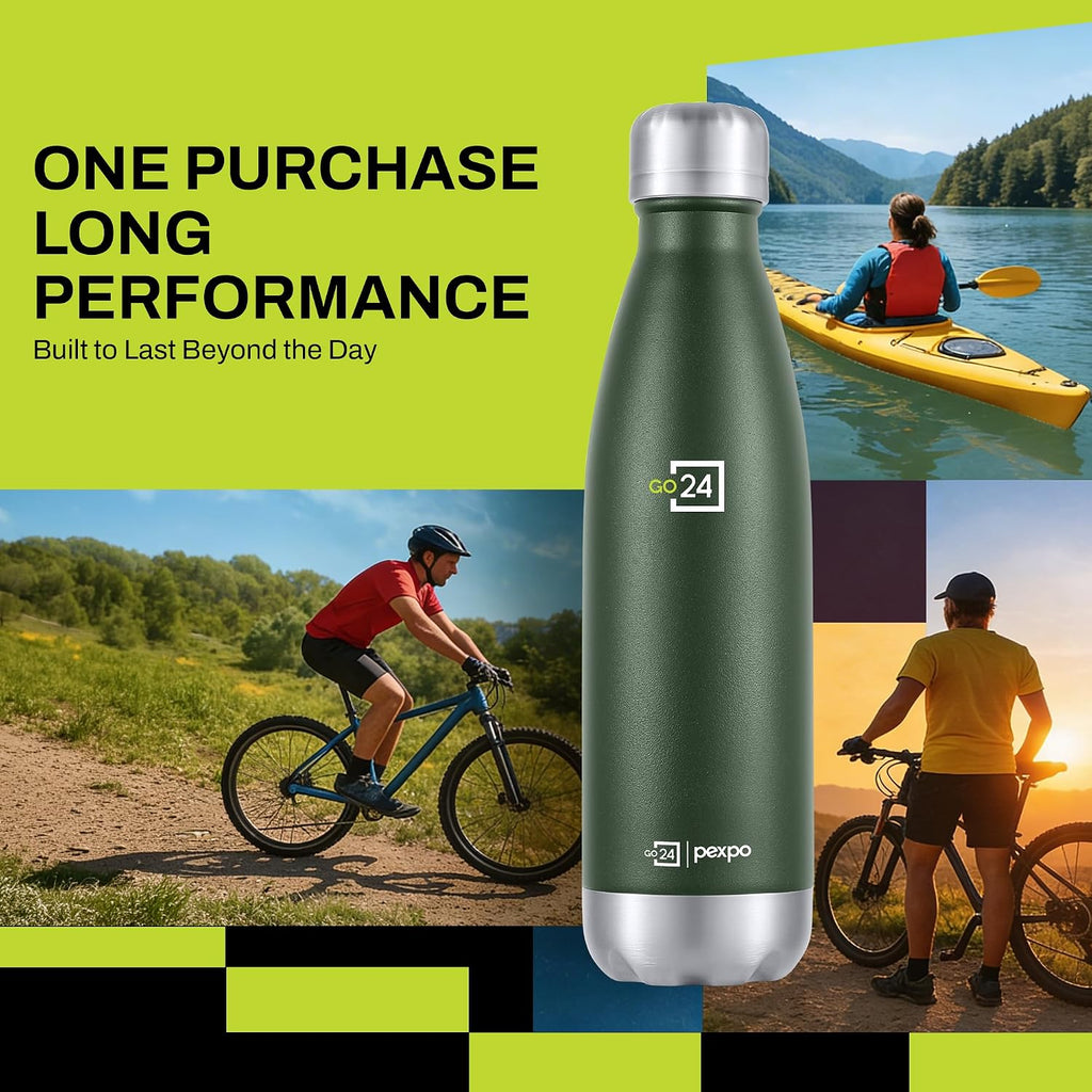 Stainless Steel Water Bottle Electro Military Green 500ml