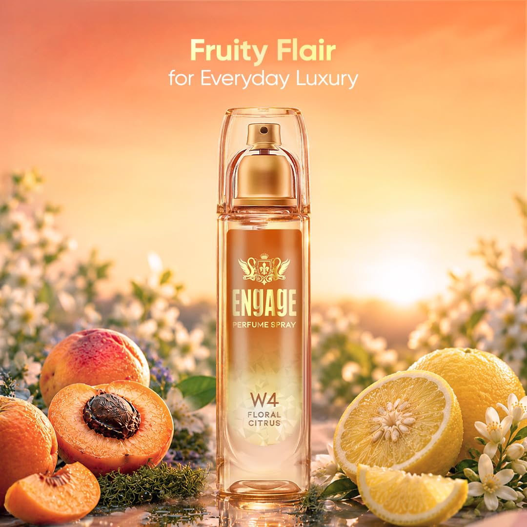 Engage W4 Perfume Spray for Women 120ml | Citrus & Floral | Long Lasting | No Parabens | No Silicones| Dermatologically Tested | Skin Friendly | Crafted...