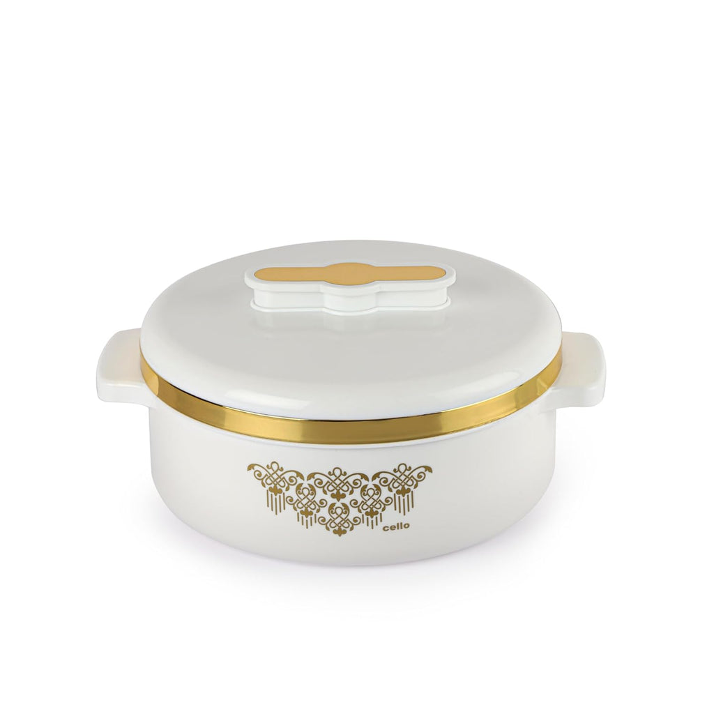 CELLO Exotic Insulated Roti Casserole Hot Pot Case 2500 ml, White |