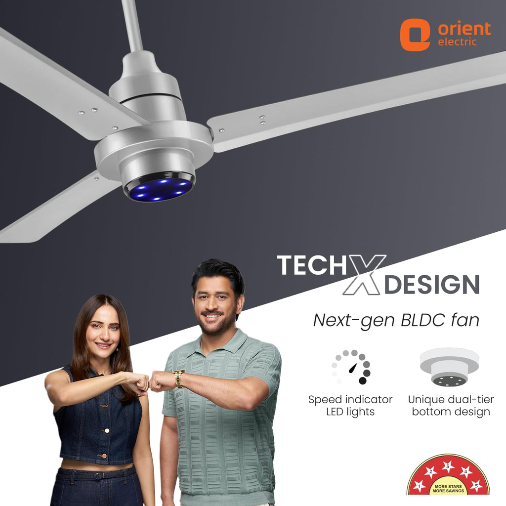 Orient Electric Uniquely Designed I Tome Pro 1200 mm BLDC Ceiling Fan with Remote | BEE 5-Star Rated Energy Efficient Fan | High Air Delivery, 3 Years...