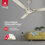 Havells 1200mm Nicola Energy Saving Ceiling Fan (Pearl White Silver, Pack of 1) 2 Star