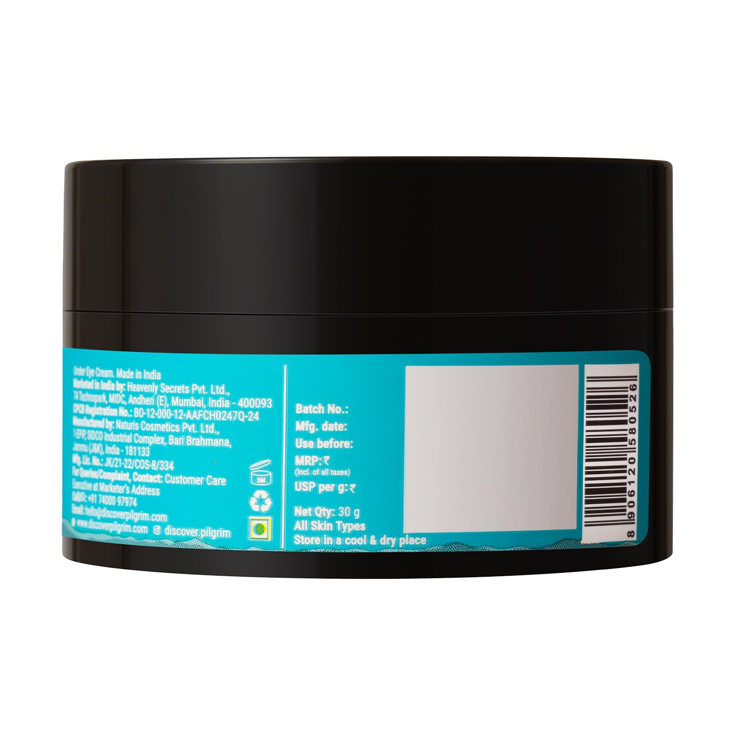 Pilgrim Korean Retinol Under Eye Cream for dark circles, Puffiness & Fine Lines with Vitamin C & Hyaluronic Acid | Women & Men Skin care | 30g