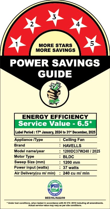 Havells Stealth Slim BLDC 1200 mm Ceiling Fan | Remote Controlled, High Air Delivery Fan | 5 Star Rated, Upto 50% Energy Saving, Reverse Rotation, 2 Year Brand Warranty | (Pack of 1, Stone Grey)