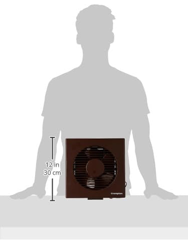 Crompton Ventilus HS 200 mm (8 inch) Kitchen/Bathroom/Office Exhaust (Ventilation) Fan | High Speed Operation | Automatic Dust Protection Shutters | 900 CMH Powerful Air Suction | 1800 RPM | Brown