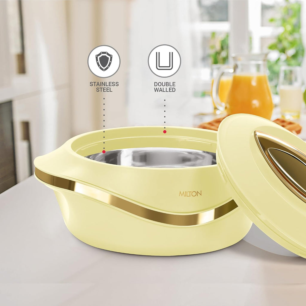 MILTON Pearl 1000 Inner Stainless Steel Casserole, 860 ml, Ivory