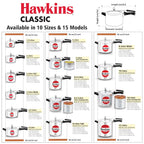 Hawkins Classic 3 Litre Pressure Cooker | Straight Body, Tall Design | Gas Compatible | Ideal for 3–4 persons | ISI Certified | 5 Year Guarantee | Silver (CL3T)