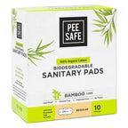 PEESAFE Organic Cotton, Biodegradable Sanitary Pads (Pack of 10, Regular)