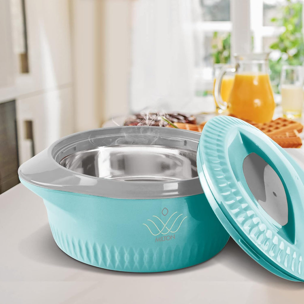 MILTON Royal 2000 Serving Casserole Double Walled Inner Stainless Steel ,1800 ml Blue.