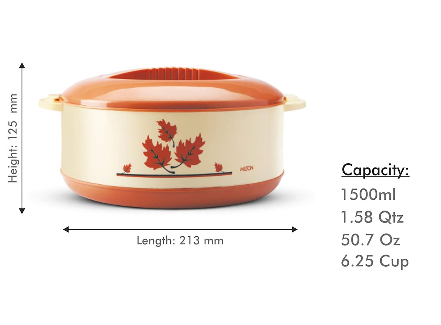 MILTON Orchid 1500 Inner Steel Casserole, 1260 ml, Light Brown |