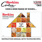 Hawkins 1.5 Litre Contura Black Pressure Cooker, Hard Anodised Inner Lid Cooker, Baby Cooker, Black(CB15)